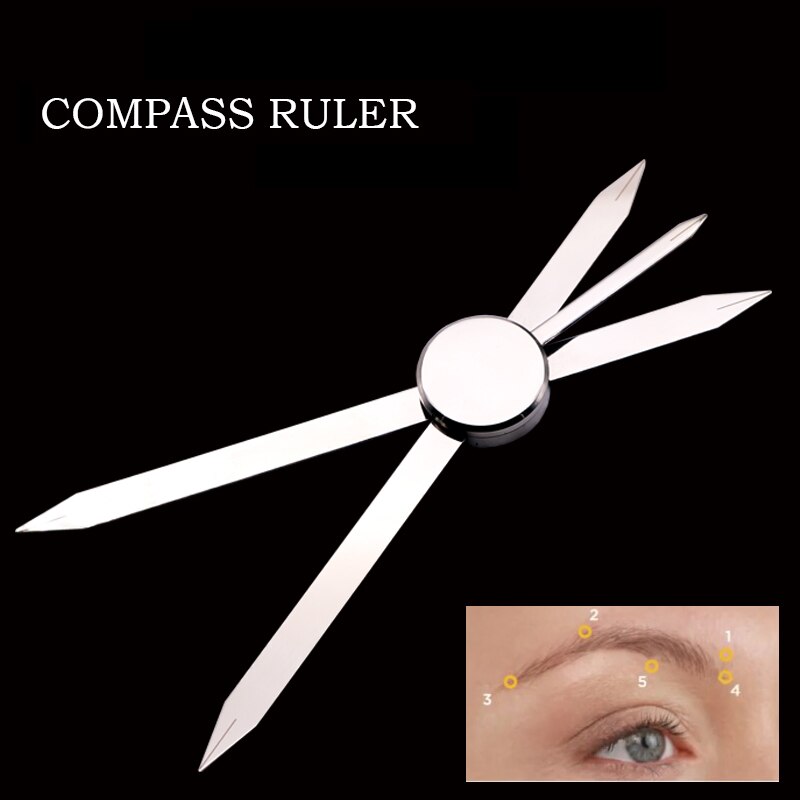 Kompassi meikkivivain microblading viivain kulmakarvojen kartoitustyökalu asento bb viivain pysyvän meikin tatuoinnin mittaustarvikkeet