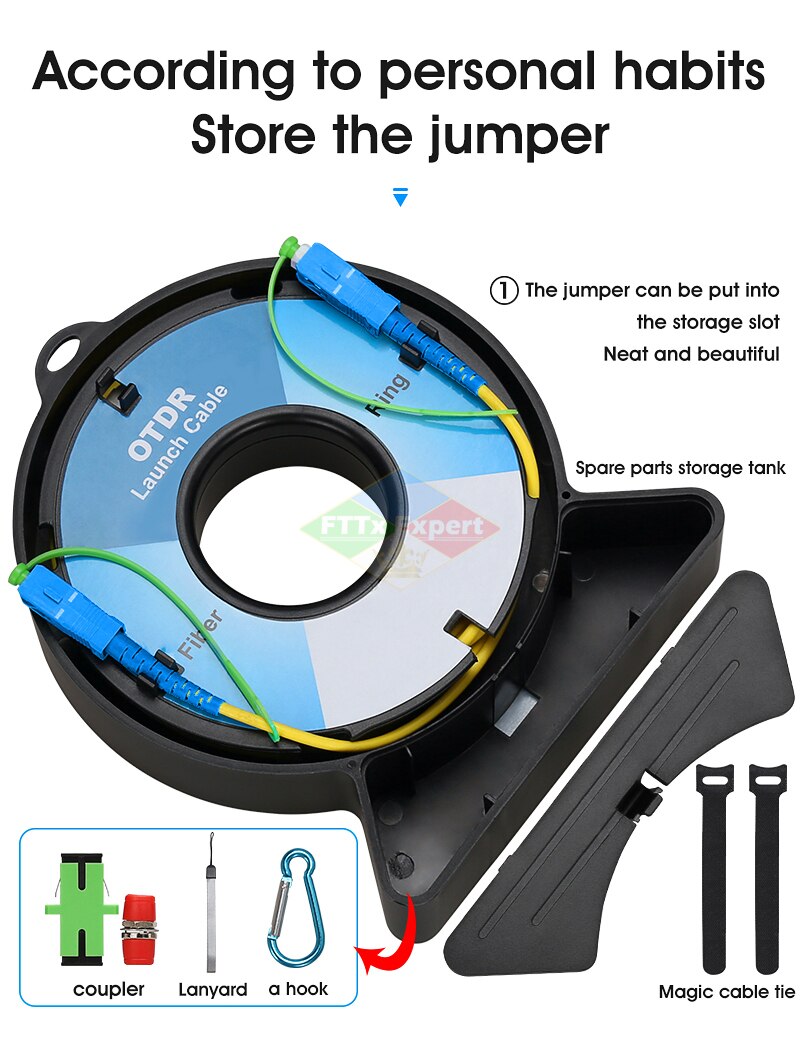 SC/FC/ST/LC-APC/UPC Fiber Optic OTDR Launch Cable Box ,Fiber Rings 150M OTDR Dead Zone Eliminator SM 1310/1550nm