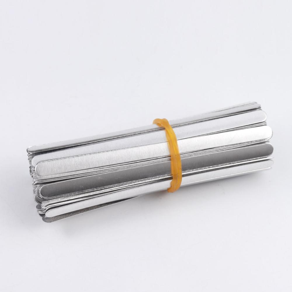50Pcs/lot Mask Nose Bridge Dedicated DIY Aluminum Strip Flat Free Wire Making Craft Doublesided Tape 9cmx5mmx0.4mm