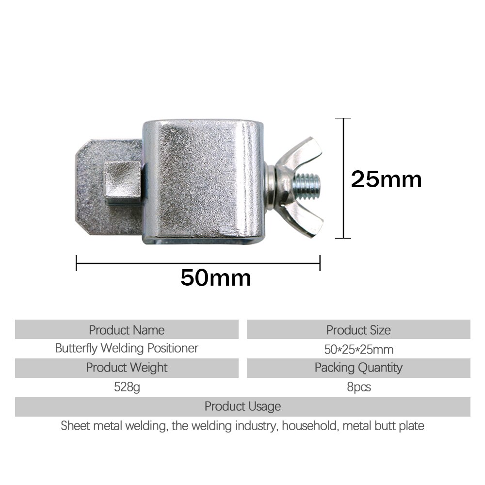 8Pcs Lassen Vlinder Clip Klemmen Houder Butt Lassen Klem Lassen Klepstandsteller Armatuur Verstelbare Voor Lassen Klemmen Gereedschap Set