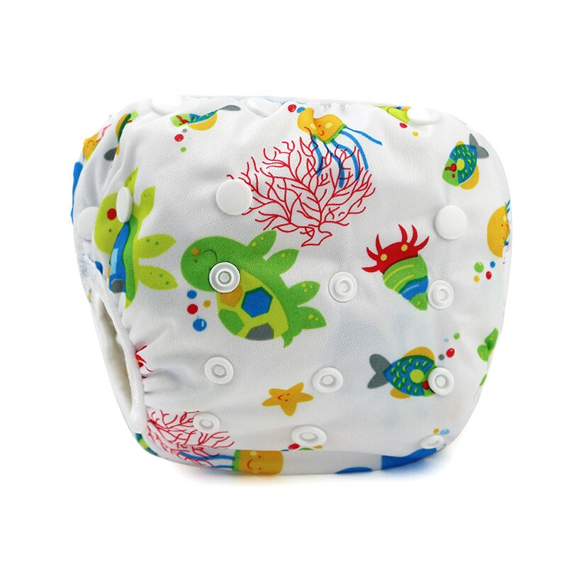 Baby Nappies Cloth Diaper Washable Reusable Real Cloth Pocket Nappy Diaper Cover Wrap Suits Birth To Potty Swimming Diaper: SeaTurtle
