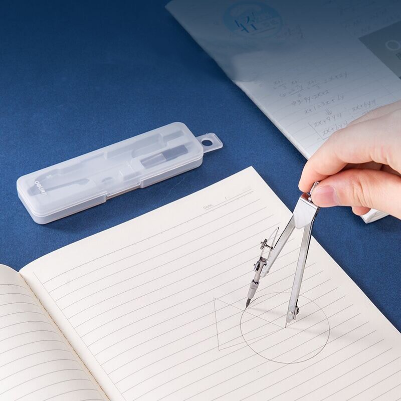 Deli 8601 compasses metal drawing stainless steel student stationery exam engineering drawing tool compass s