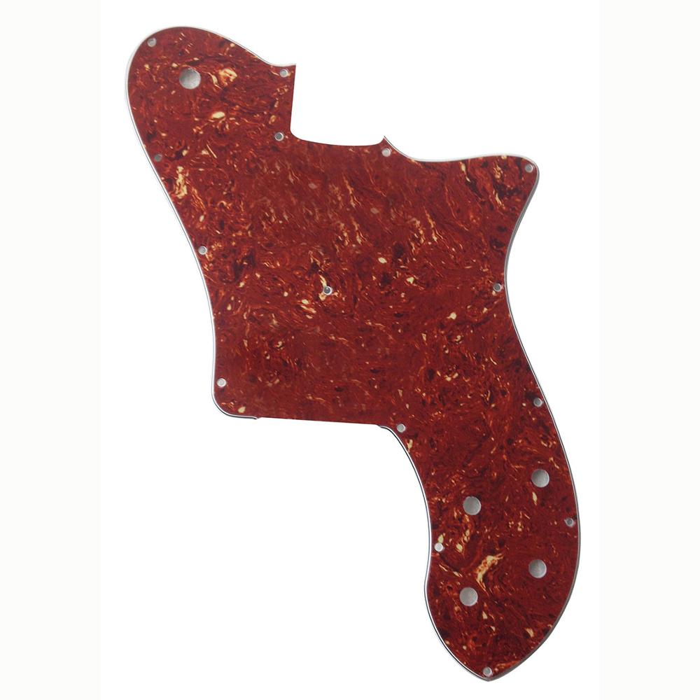 Pleroo Custom Guitar pickgaurd - For 72 Tele Deluxe Reissue Guitar Pickguard Without Pickup: 4Ply Red Tortoise