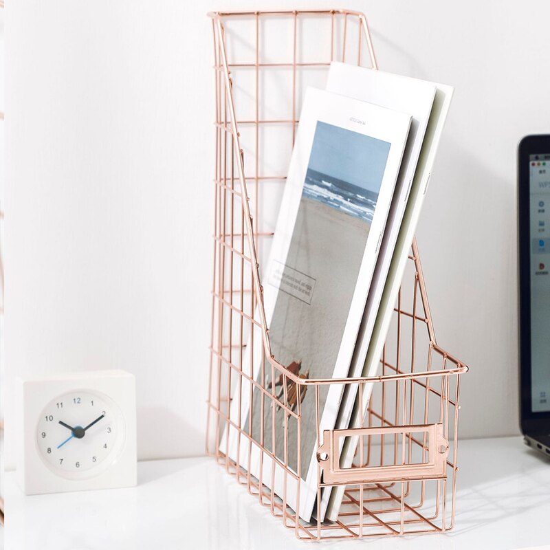 File Holder Mesh Bedroom Stationery Desk Organizer Management azine Rack Stand Book Shelf