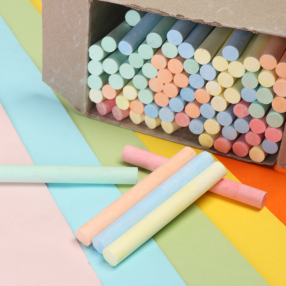 100 stk/eske fantastiske kritt i blandede farger tegning skrivekritt pinner låve skole tavle tegning skrive kritt merke penn verktøy