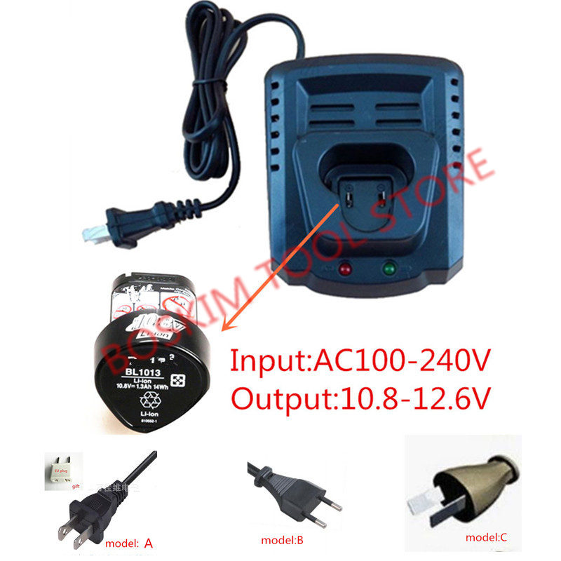 AC110-240V Replace Charger for Makita BL1013 BL1014 10.8V 12V Li-ion Battery DC10WA DC10WB DF030D DF330D DF030DWE TD090D HP330D