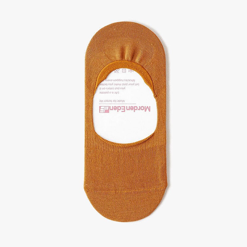Calcetines invisibles antideslizantes para mujer, calcetín de silicona de corte ultrabajo, Fondo de algodón fino, de verano, 1 par: mocha