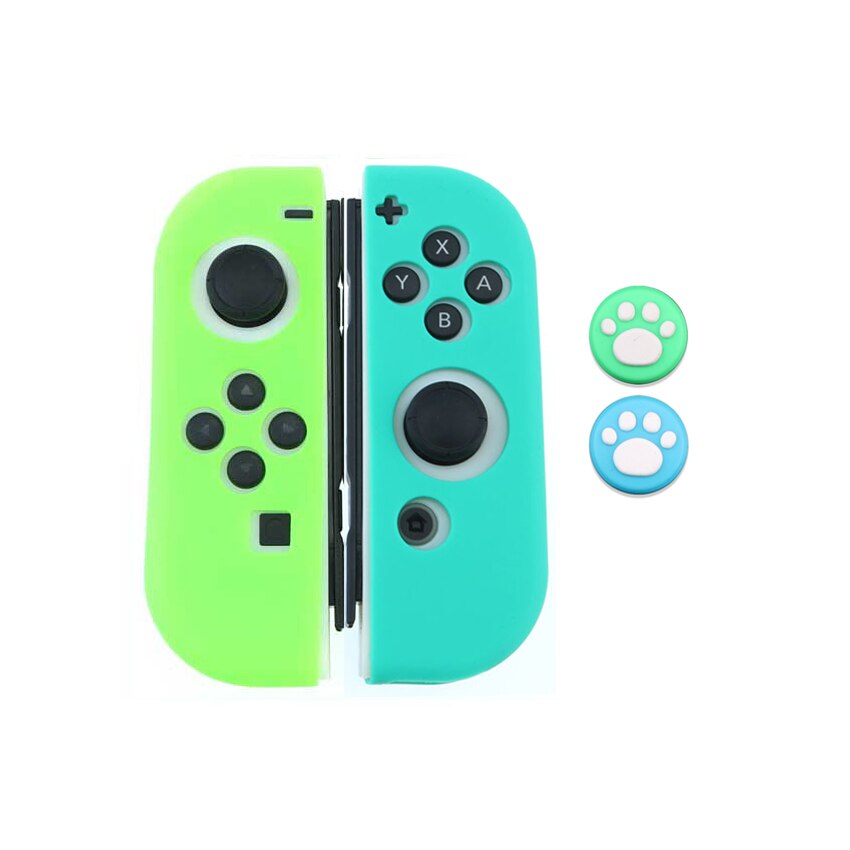 YuXi della Gomma di Silicone Copertura Della Cassa Della Pelle Per Nintend Interruttore Lite NS Gioia Con JoyCon Controller Con Thumb Stick Grip Joystick cap: Animal Crossing