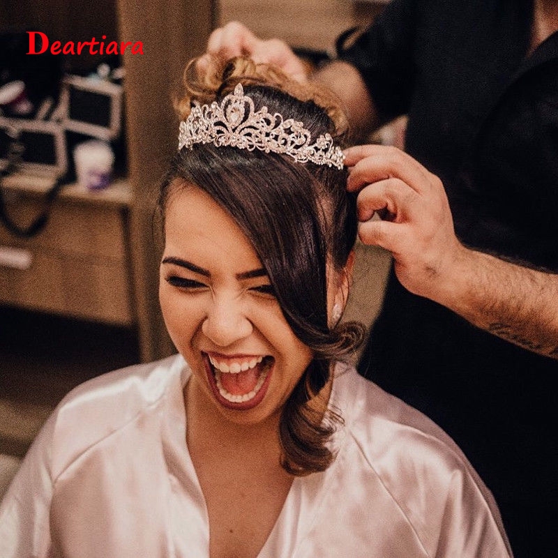 Crystal Princess Tiara Necklace Earrings Wedding Jewlry Set