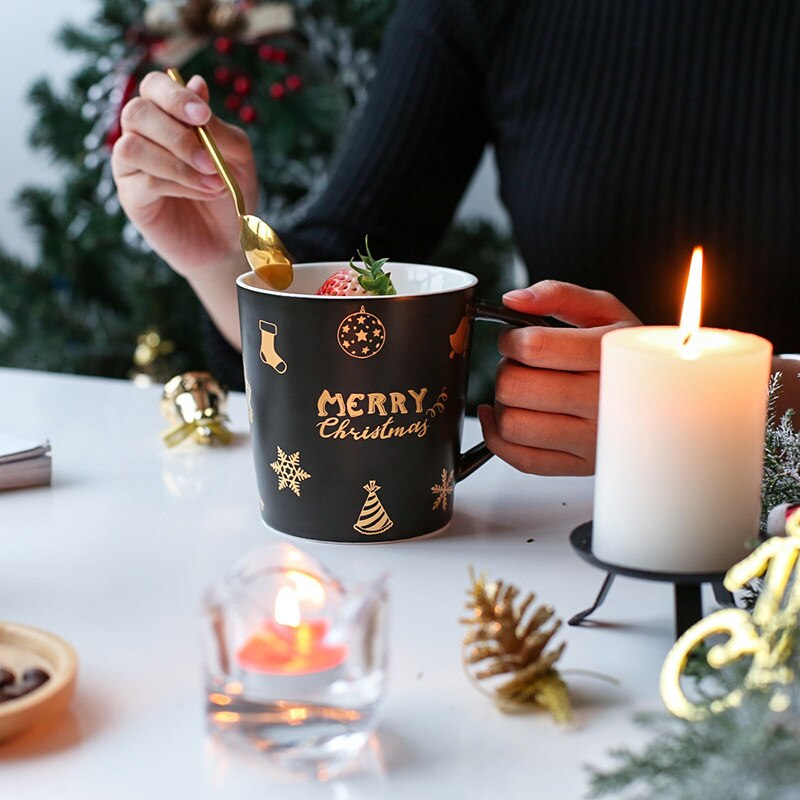 God jul keramisk mugg tekopp drinkware för vän 10.7 x 10.5cm 500ml