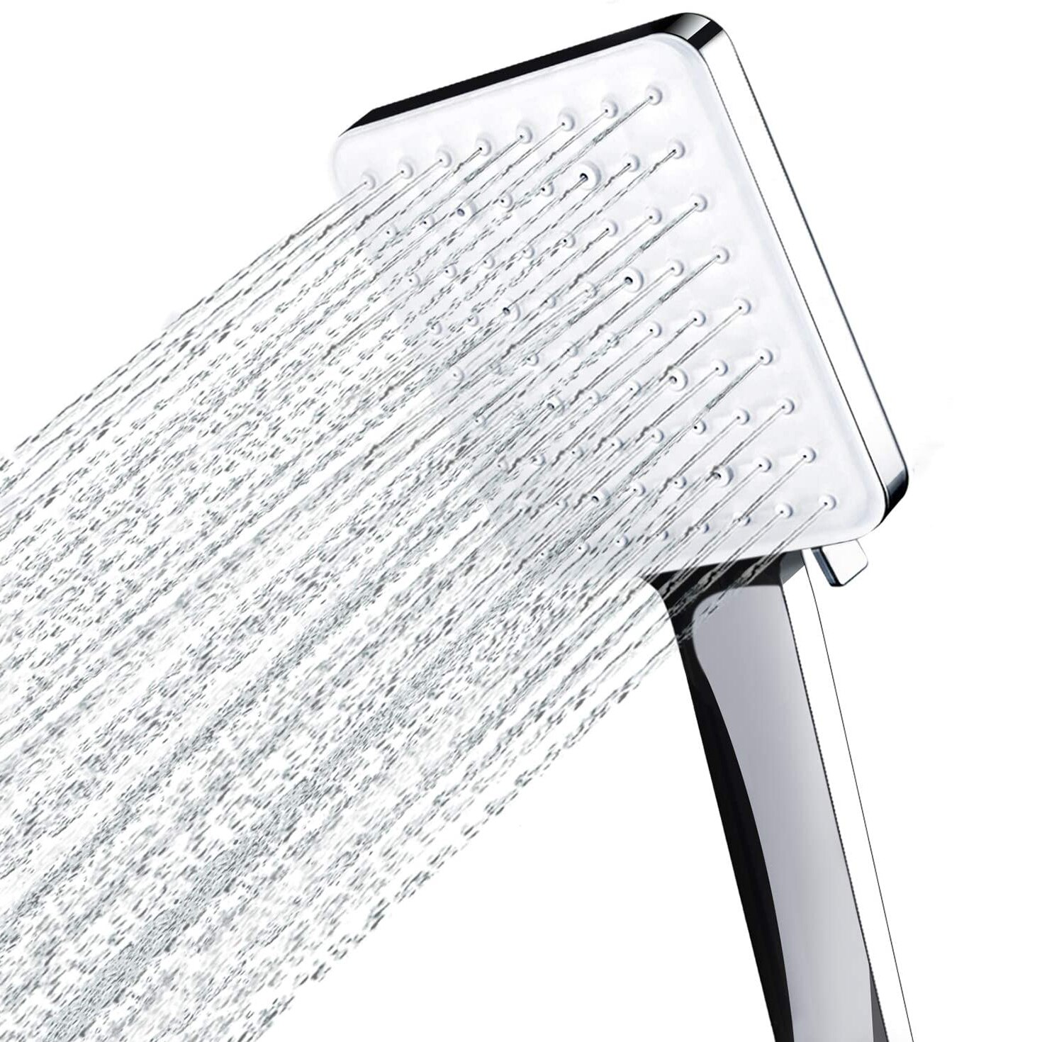 Newentor High Pressure Shower Head with 6 Spray Settings Shower Head with 59" Stainless Steel Shower Hose and Adjustable Bracket: Without Hose