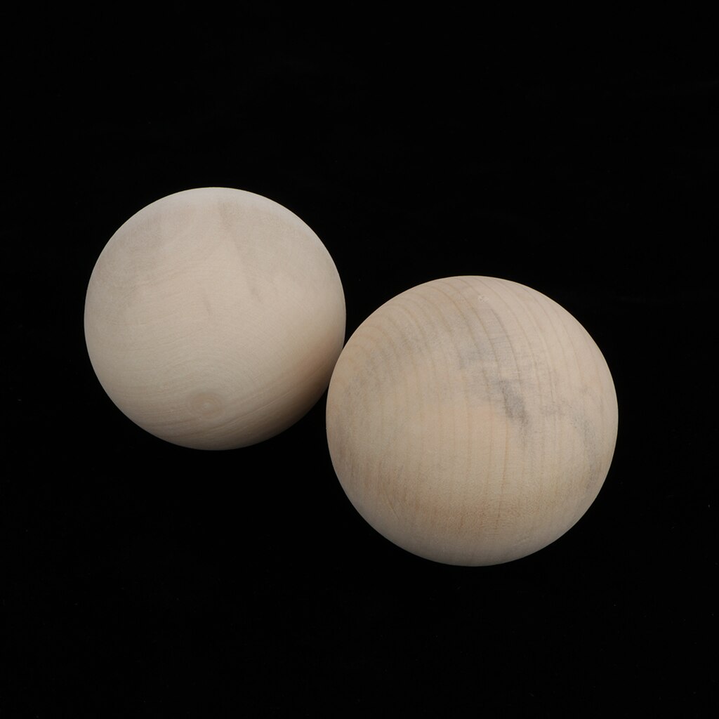 2 Pcs Natural Wooden Balls Beads Beech Wood Ball Hardwood Balls Solid 70mm