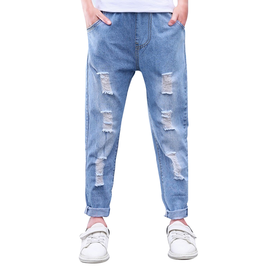 Jean déchiré à trous pour garçons, vêtement de printemps-automne, décontracté Style, pour enfants de 6, 8, 10, 12 et 14