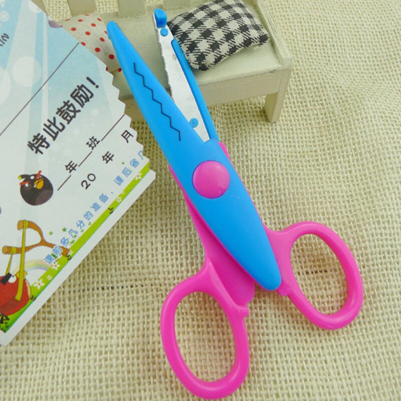 Tijera de encaje, tijeras de Metal y plástico DIY para álbumes de recortes, foto, colores, tijera, papel, encaje, diario, decoración con 5 Patrones