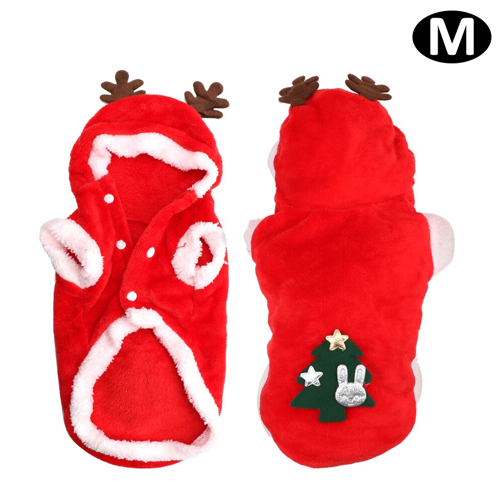 Hilife Kitten Puppy Outfit Hoodie Leuke Cartoon Kleding Warme Hond Kleren Kleine Honden Katten Santa Kostuum Kerst Hond Kleding: M
