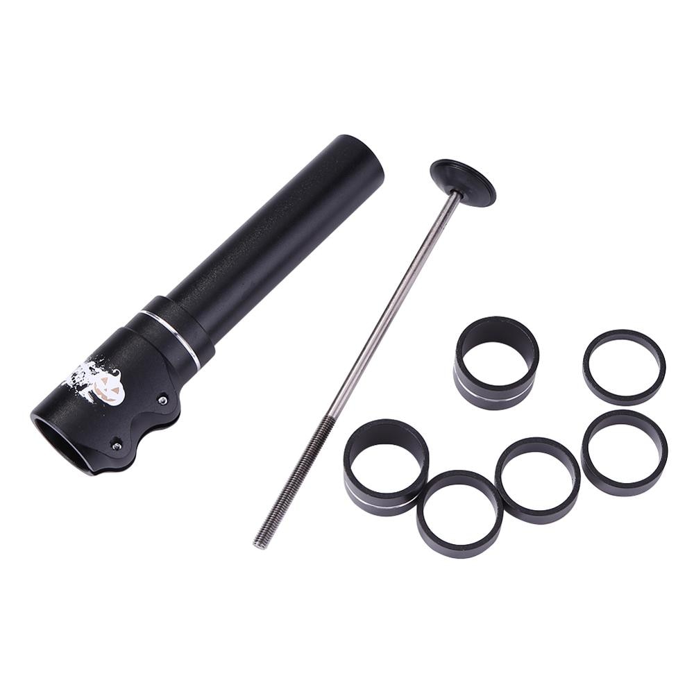 Extensor de manillar de bicicleta de montaña, alargador de eje de horquilla, cabeza alargada, extensor de horquilla, color negro