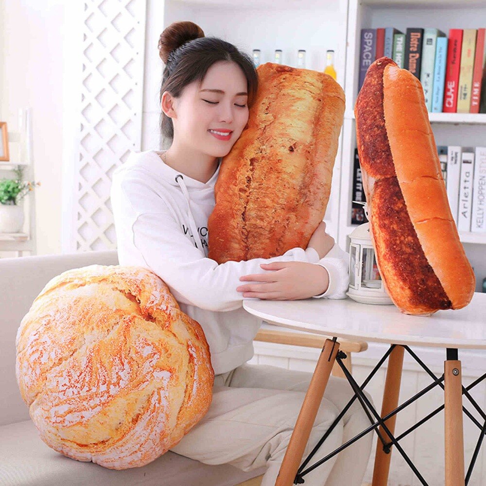 50 cm Simulatie Boter Brood Vlees Floss Sesam Kussens Levensechte Voedsel Pluche Croissant Donuts Snack Decoratie Rugleuning Kussen