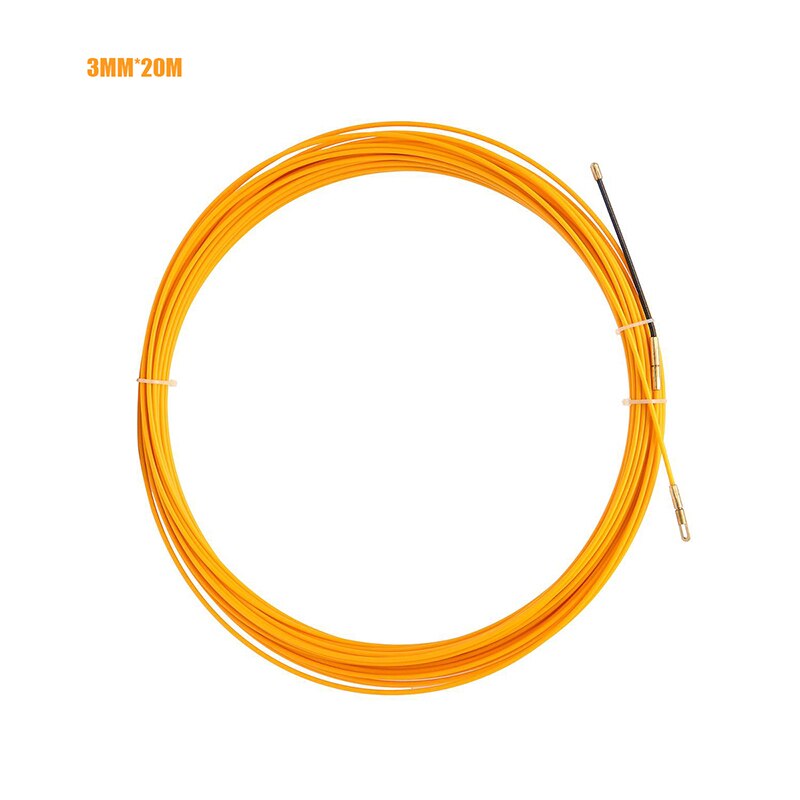 10m/20m/30m kabelaftrækker fiskebånd gul kabel fiberglas fiskebåndspole aftrækker glasfiber metalvægtrådsledning 3mm