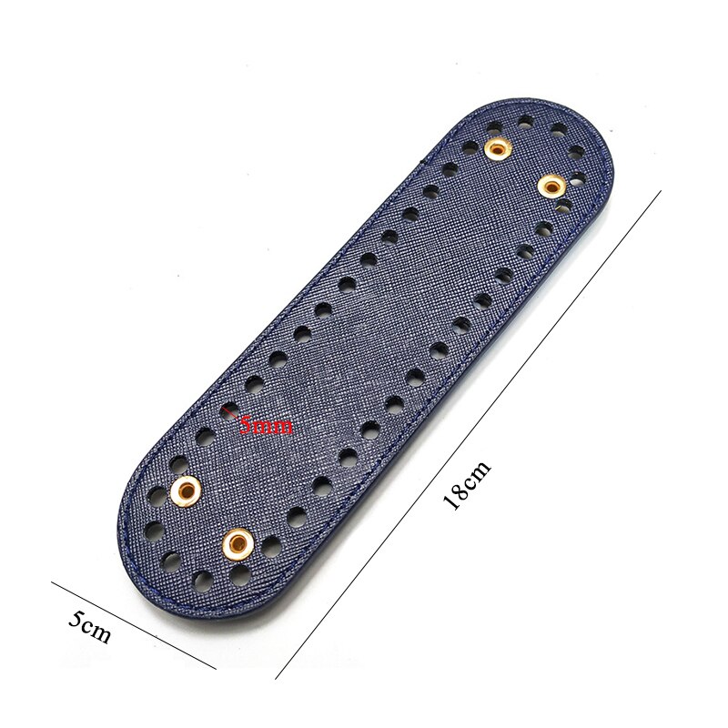 18*5cm Oval Long Bottom for Knitted Bag PU leather Bag Accessories Handmade Bottom With 38 holes DIY Crochet Bag Bottom