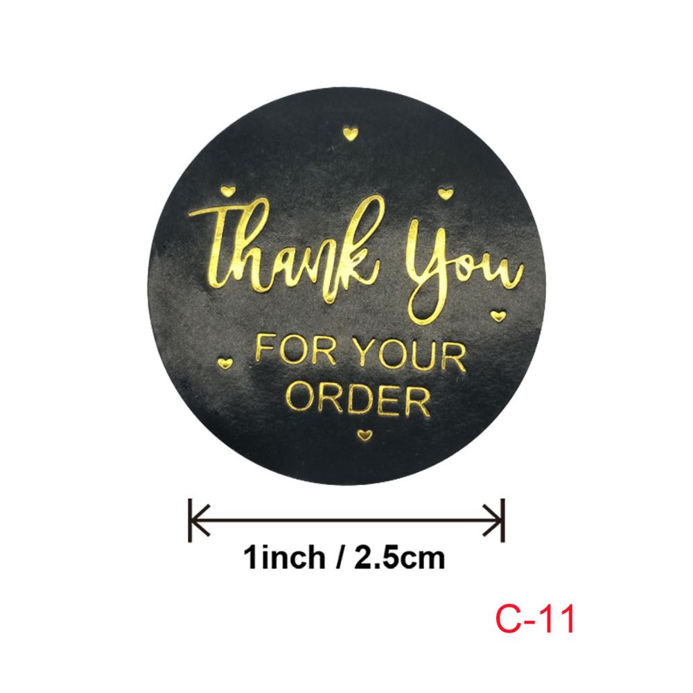 500pcs/roll Gold Foil Thank You Stickers for seal labels 1 inch Lip Gloss DIY Lashes Packaging Stickers