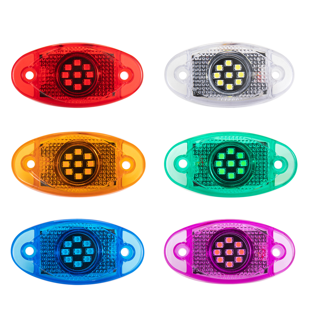 12-24v x 9 led sidelampe til lastbil, flerfarvet, vandtæt, bilbreddelampe, trailer, bus, varevogn, signalmarkeringspære, biltilbehør