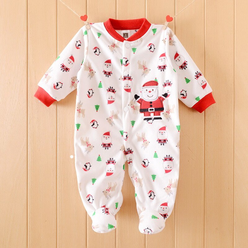 Baby Gesamt Weihnachten Jungen Mädchen Schneemann Strampler Herbst Winter Dicke Weiche Flanell Klettern Kleidung: 3M