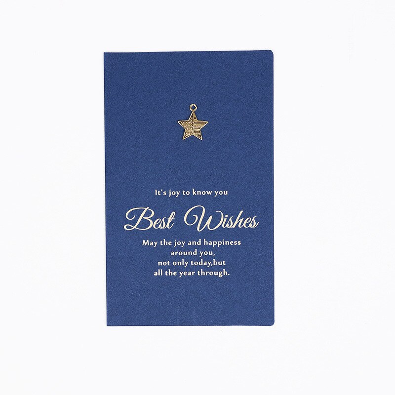 Blue vintage metal series greeting card with envelope birthday card handwritten Invitation card message card: 3
