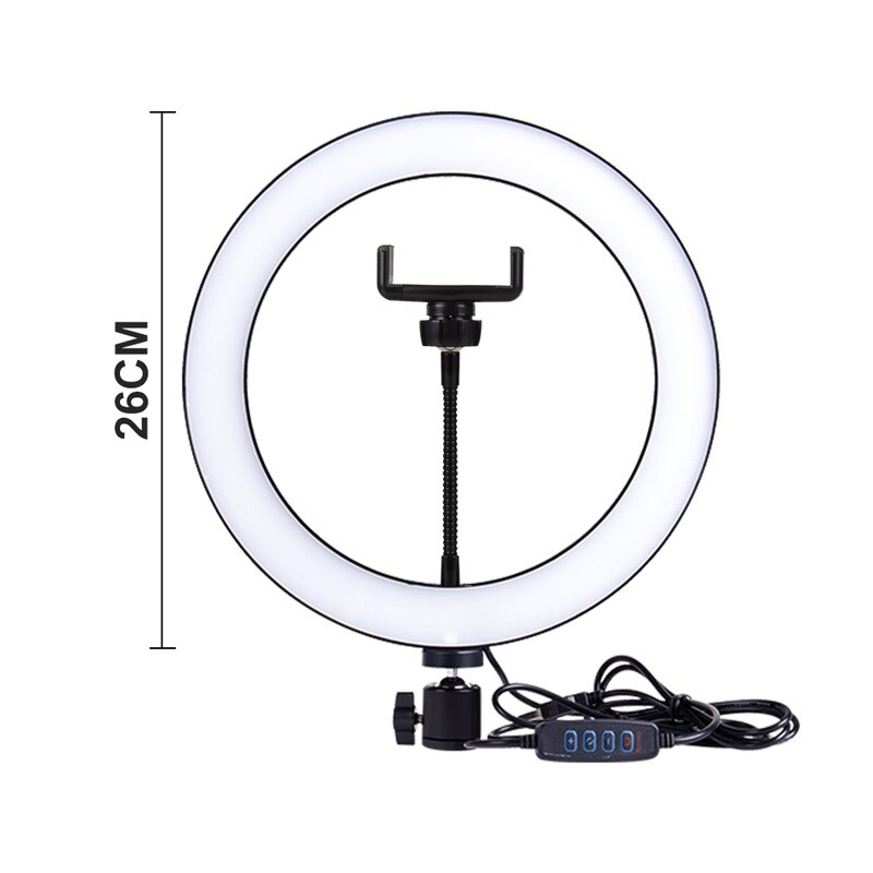 6in/10in Ringlight Dimmbare Luces LED Selfie Video Foto Make-Up Licht Ring Mit Stativ Für Kamera Foto Fotografie lampe: 10 inch