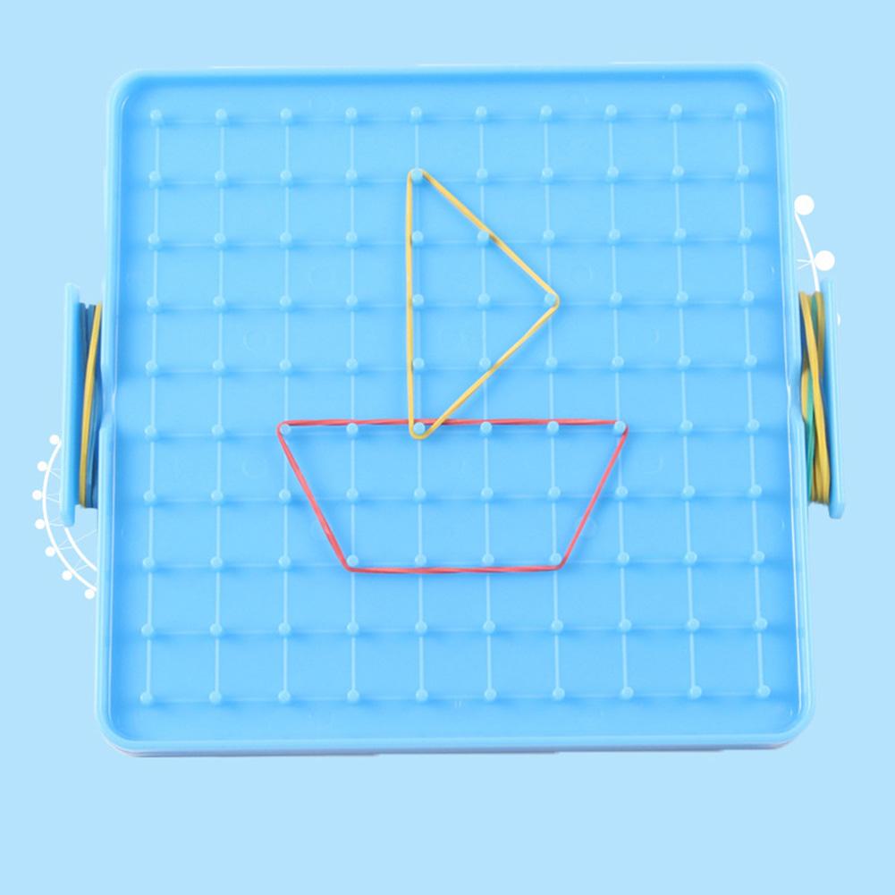 16x16cm Double Sided Geoboard Nails Peg Board Elastic Bands Kids Teaching Aids Educational Early Learning Toys