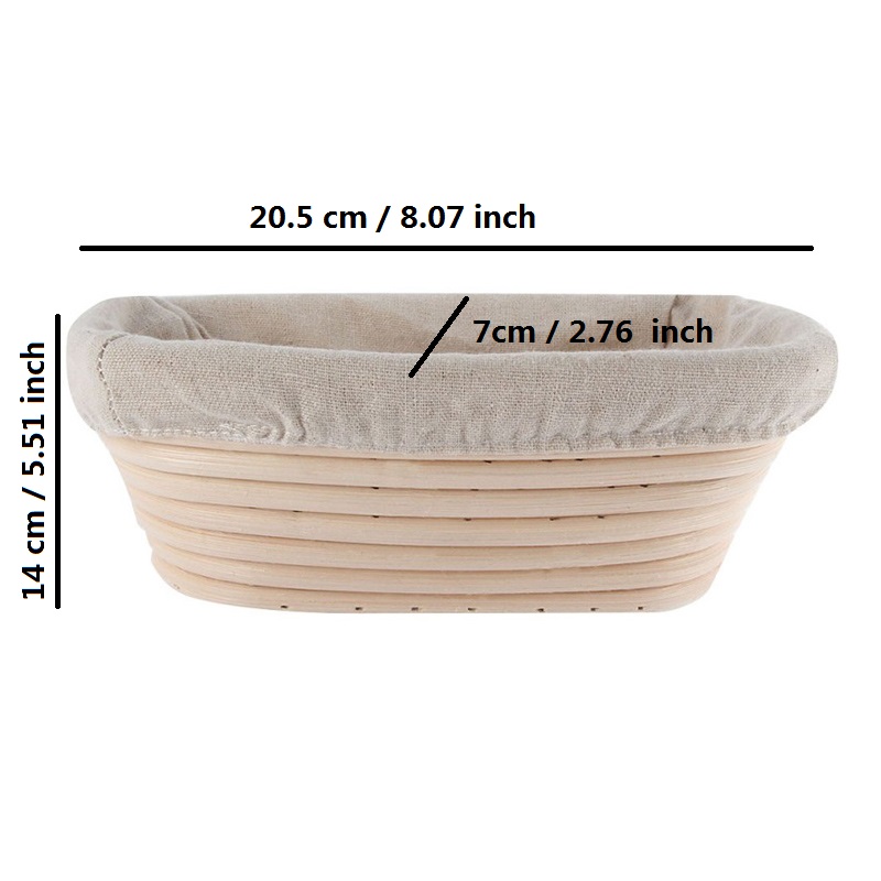 Oval Dough Banneton Brotform Dougn Rattan Bread Proofing Baskets Rattan Wicker Fermentation Sourdough Basket 10 Sizes: size 20.5x14x7