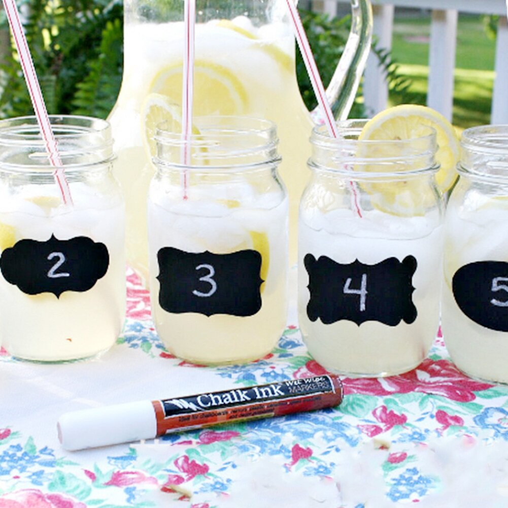 48 Stks/set 3.5X5Cm Uitwisbare Schoolbord Sticker Craft Keuken Potten Organizer Labels Schoolbord Schoolbord Sticker Black Board