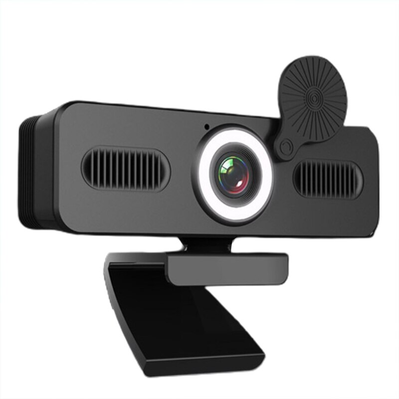 1080P/2K/4K Beauty Computer Camera USB Autofocus Lens Free Drive WebCam Built-in Microphone Webcam Privacy Cover Speaker: A