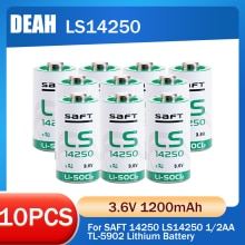 10pcs 3.6V SAFT 14250 LS14250 TL-5902 1/2AA Lithium Battery LS14250 For PLC Electronic Equipment Water Gas Meter Primary Battery