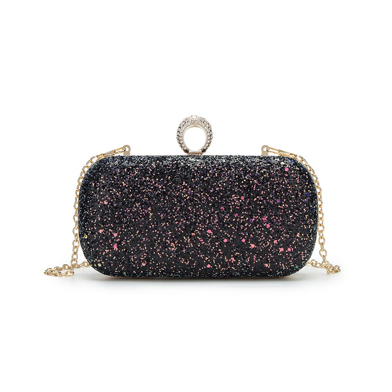 Sequin pochette femme soirée embrayages bagues de mariage sac à main exquis femmes chaîne sac à bandoulière bolsa feminina