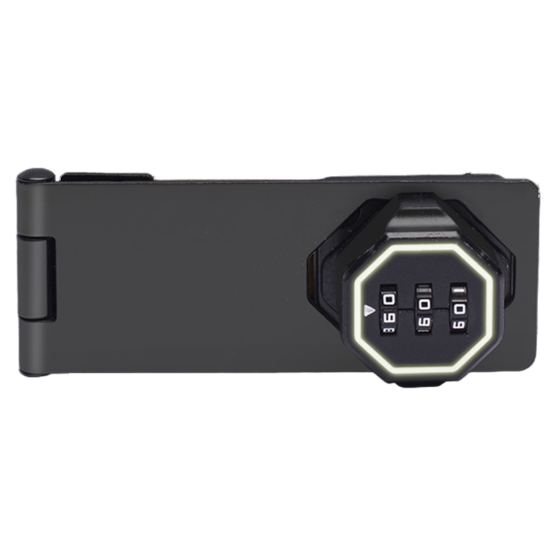 Serratura senza chiave per armadietto Serratura a combinazione a 3 cifre Password per armadietto Serratura Hasp per porta porta: Black
