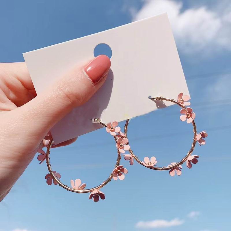 Einfache Blume Band Ohrringe Für Frauen Neue schick Süße Große Runde Kreis Ohrringe Hochzeit Schmuck Schmuckstück