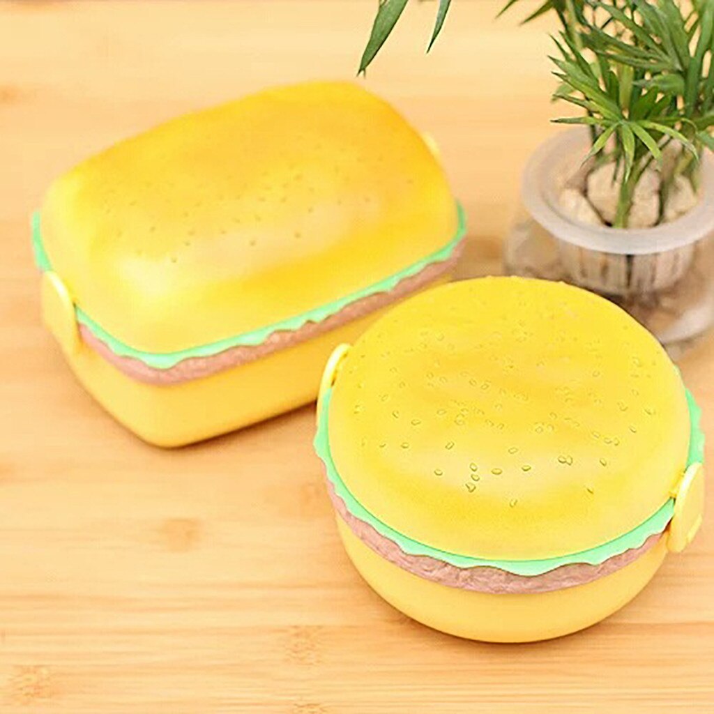 Hamburger Lunchbox Kid Bento Box Voedsel Container Creatieve Burger Kinderen Lunch Box Voedsel Container Opslag Met Kinderen Vork