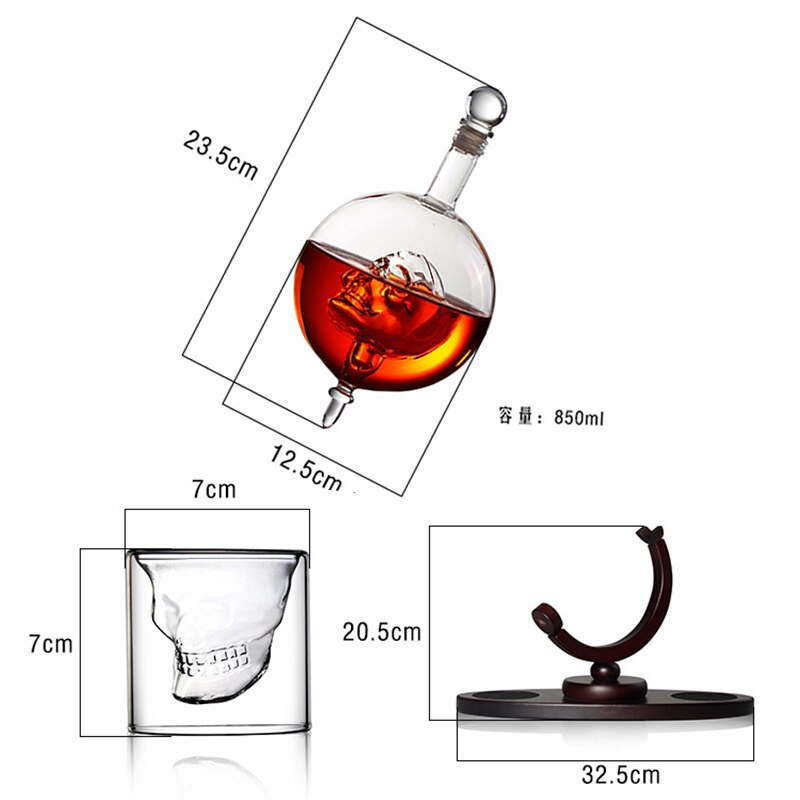 Schedel Globe Glas Decanter Wijn Separator Set Huishouden Rode Witte Wijn Glas Cup Whisky Likeur Schenker Thuis Bar Vodka Bier bottl