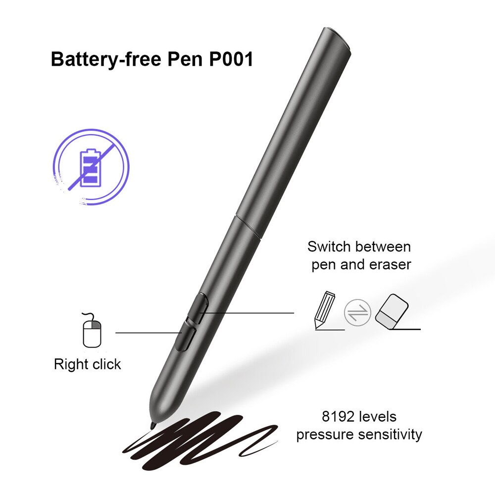 S640 graphic Pen tablet 6 x 4 inch Ultra Thin OSU Digital Drawing Tablet with Battery-Free Pen 8192 Levels Pressure