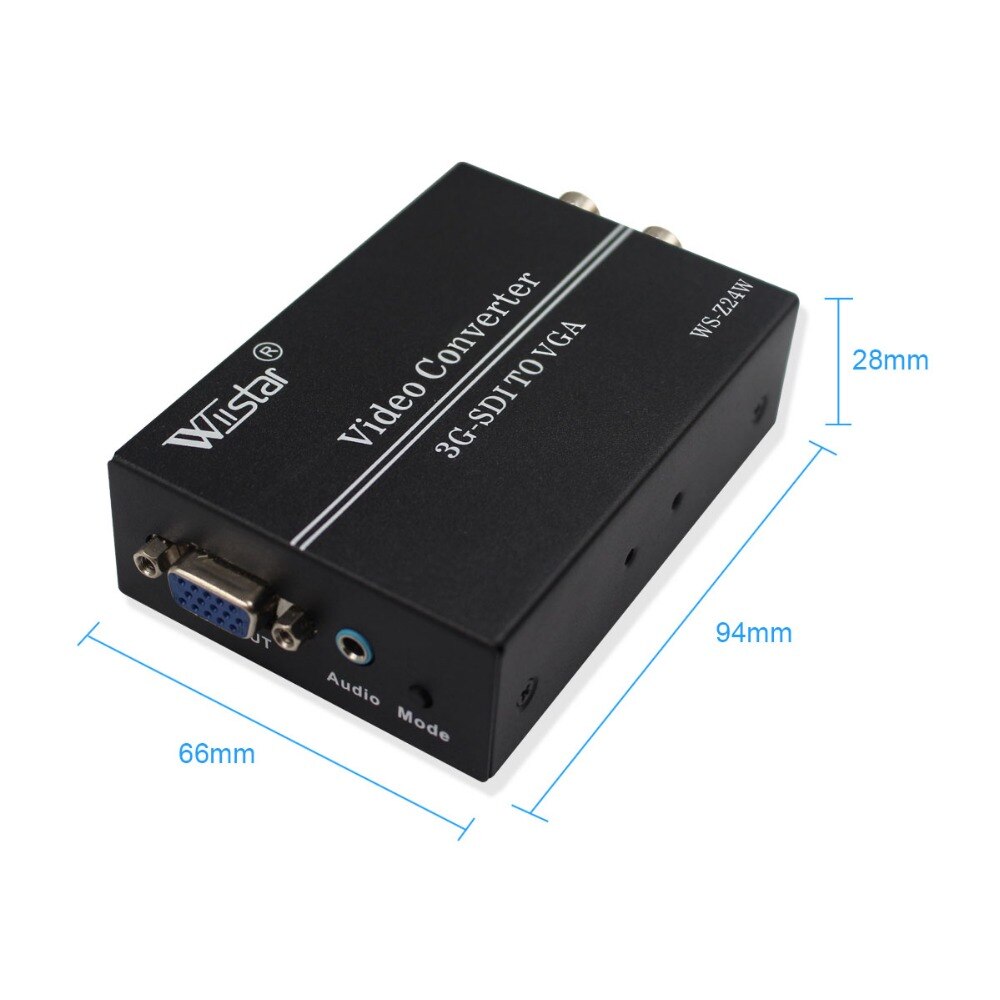 Wiistar SDI to VGA Converter SD HD 3G-SDI to VGA+3.5mm Audio Video Adapter for PC Laptops