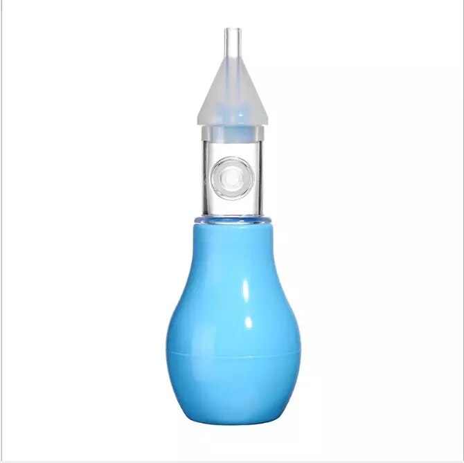 Neugeborene Kleinkind Silikon Nasal- Aspirator Pumpe Typ kalt Nasal- Schleim Reiniger Antibackflow Baby Nasal- Aspirator sicher Vakuum Saugnapf: Blau-2