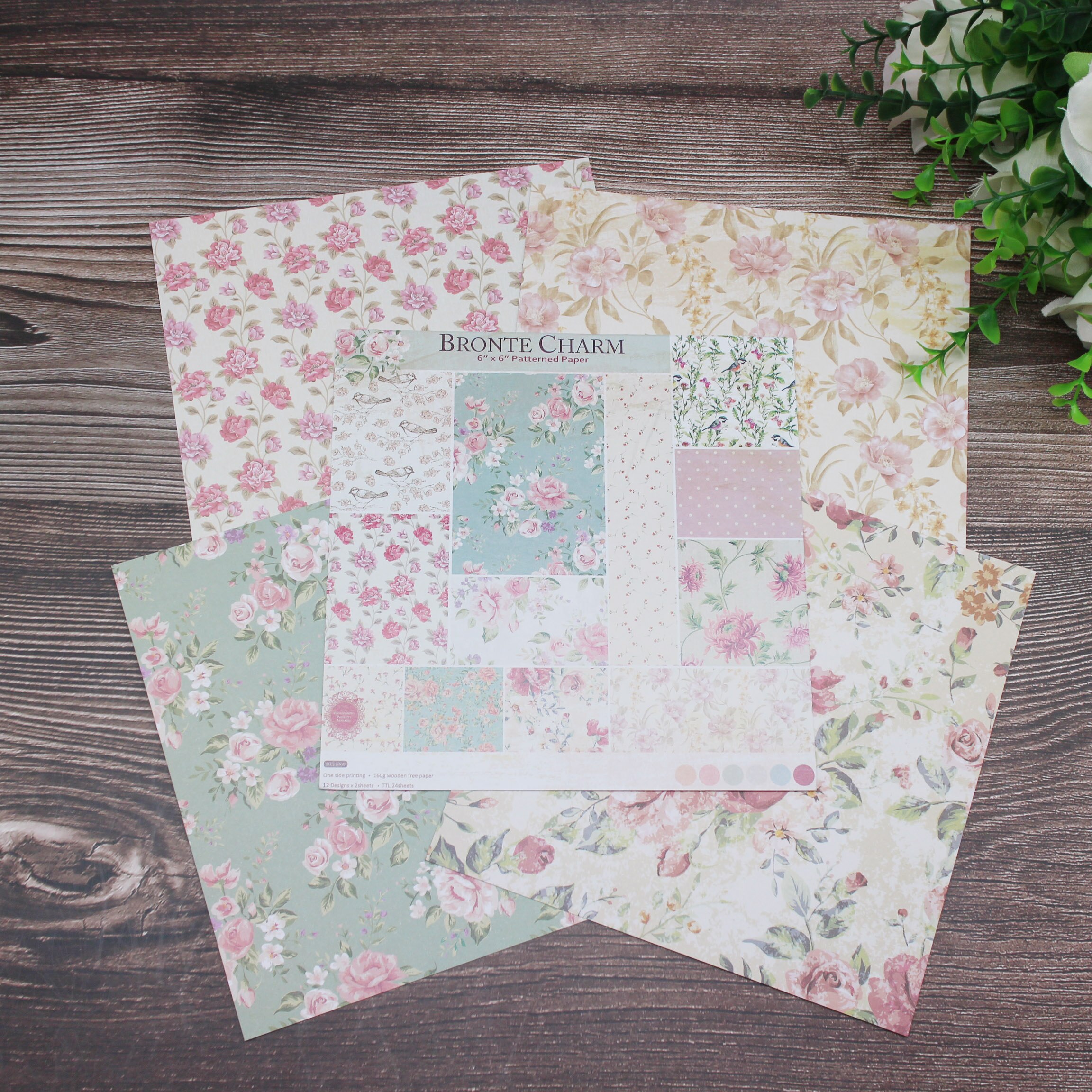 24 flowers and birds series for scrapbook paper origami art background paper card making DIY scrapbook paper crafts