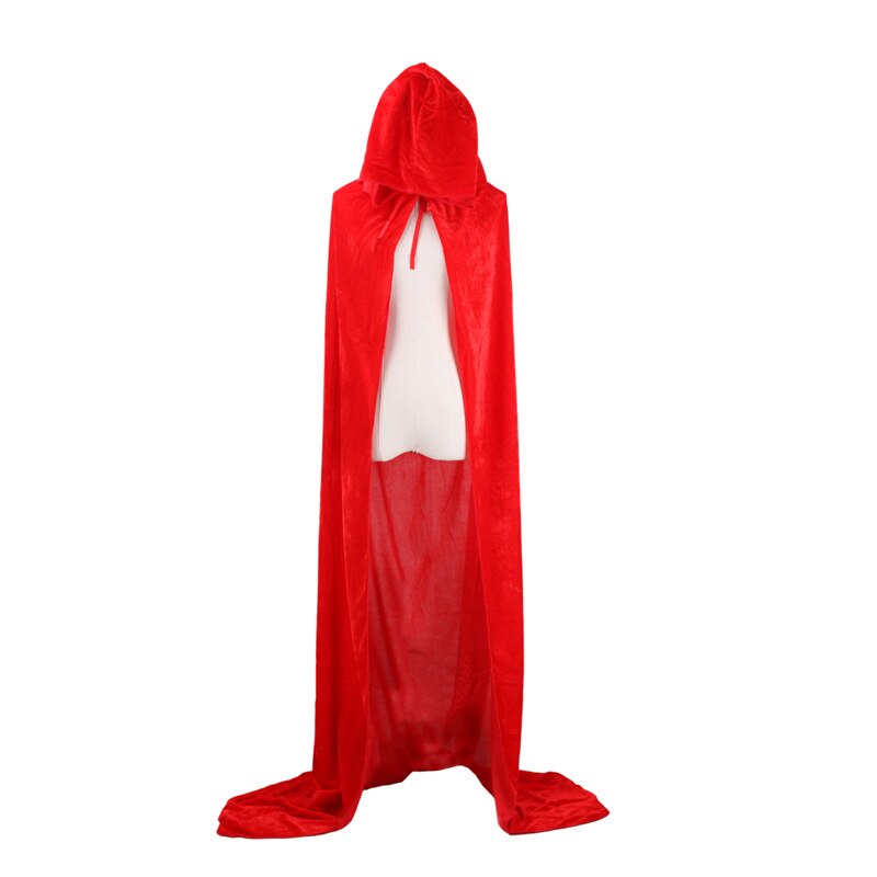 I bambini di età di Carnevale Costume di Halloween Uomo Donna Wizard Cosplay Lungo Mantello di Velluto Gotico Mantello Con Cappuccio Robe Medievale Strega Vampiro: 6 tonnellate / Rosso