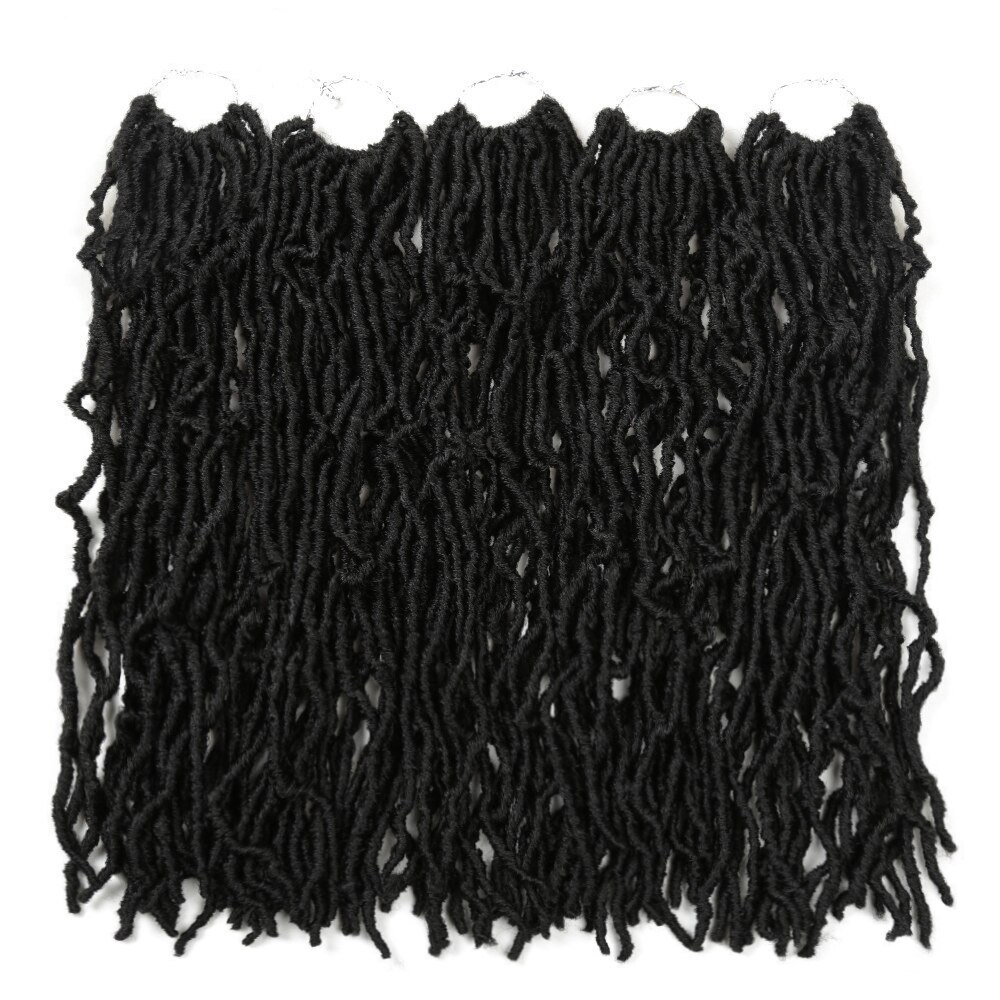 Faux Loc Crochet Hair Curly Synthetic Dreadlocks Soft Messy Boho Ombre Braiding Hair Extension Natural Goddess Nu Locs 36" Felek