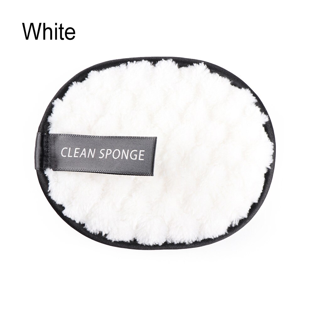 Microfibre chiffon tampons coeur dissolvant serviette visage nettoyage maquillage éponge conteneur maquillage éponge maquillage poudre bouffée peluche: white B