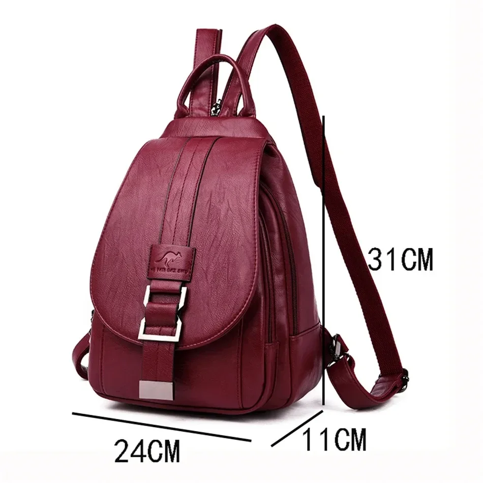 Multifunctionele dames leren rugzakken Vintage rugzak voor tienermeisjes Schoolborsttas Reisrugzak Dames Sac Back Pack