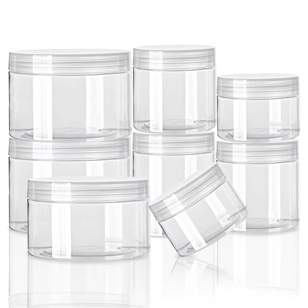 5 uds 30/50/60/80/100/120/150ml frascos de plástico vacíos PET transparentes para cosméticos maquillaje frascos de almacenamiento transparentes contenedores de bote de muestra de crema facial