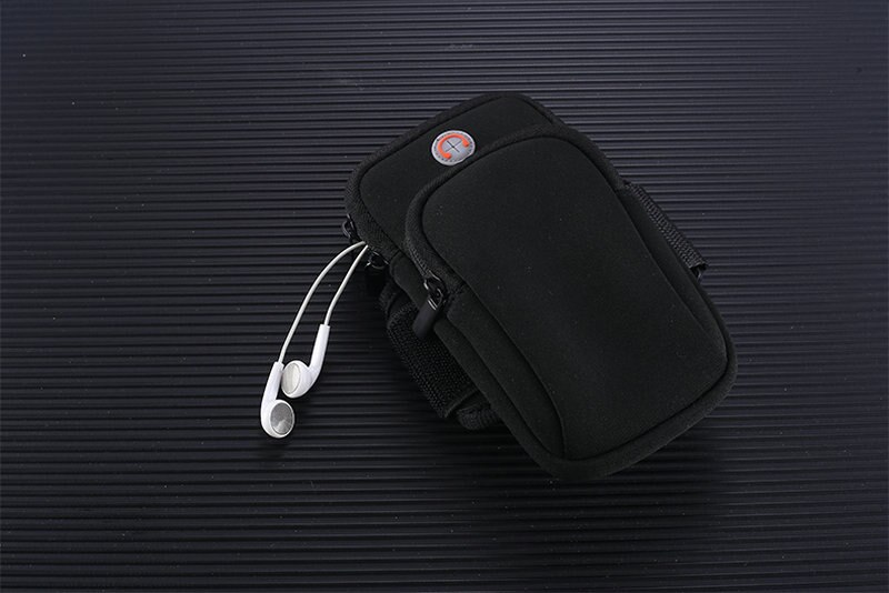 Aitonoble Outdorr Exercise Bag Sports Phone Holder Armband Case Running Armbag Waterproof Bag: Black