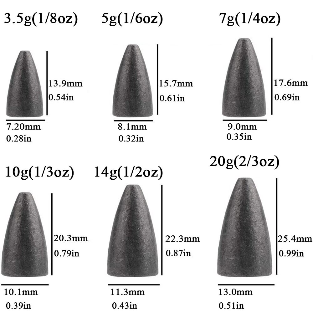 10 Stks/partij Kogel Lood Water Sinkers Wartels Vissen Lood Gewicht 3.5G/5G/7G/14G/20G Vissen Lood Hanger Accessoires