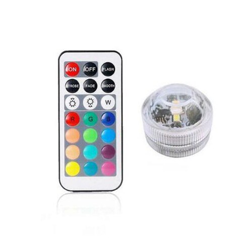 Underwater LED Light In/outdoor IP68 Waterproof Candle Lights 3cm Mini Pool Vase Lamp with Remote Control RGB Submersible lamps: 1remote 1Light
